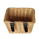 Panier de vlo de plein air en rotin, fait a la main, carr, poigne avant, sac de rangement pour enfants, ...