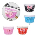 Panier de vlo trottinette pour enfants, sac en plastique tricot avec noeud papillon, fait a la main, ...