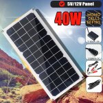 Panneau solaire 40w, 12v, usb, portable, pour l'extérieur, pour voiture, camping, randonnée, chargeur ... Panneau solaire 40w, 12v, usb, portable, pour l'extérieur, pour voiture, camping, randonnée, chargeur ...