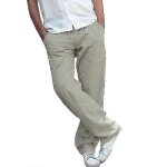 Pantalon ample en lin pour homme, pantalon de plage d'été avec cordon de serrage, pantalon de yoga ample, ... Pantalon ample en lin pour homme, pantalon de plage d'été avec cordon de serrage, pantalon de yoga ample, ...