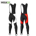 Pantalon de cyclisme pour hommes, long, rflchissant thermique, cuissard avec bretelles, coussin en ...