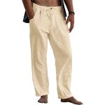 Pantalon d'été baggy léger en lin pour homme, couleur unie, pantalon de loisirs, plage, yoga, pantalon ... Pantalon d'été baggy léger en lin pour homme, couleur unie, pantalon de loisirs, plage, yoga, pantalon ...