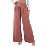 Pantalon fluide femme eté chic et elegant pantalon evasé a jambes larges taille elastique haute pantalon ... Pantalon fluide femme eté chic et elegant pantalon evasé a jambes larges taille elastique haute pantalon ...