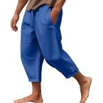 Pantalon homme lin et pantalon lin homme ample pantalon coton lin casual pantalon en lin taille elastique ...