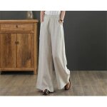 Pantalon large a jambes et fluides pour femmes confortable elastiqué grande taille coton lin ample yoga ... Pantalon large a jambes et fluides pour femmes confortable elastiqué grande taille coton lin ample yoga ...
