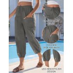 Pantalon lin femme eté pantalon femme taille elastique 7 / 8 large pantalons pour femmes coton taille ... Pantalon lin femme eté pantalon femme taille elastique 7 / 8 large pantalons pour femmes coton taille ...