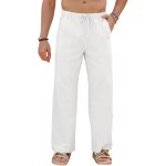 Pantalon en lin pour homme - en coton et lin - coupe droite - pantalon de yoga - automne - coupe ample ... Pantalon en lin pour homme - en coton et lin - coupe droite - pantalon de yoga - automne - coupe ample ...