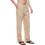 Pantalon en lin pour homme - pantalon d'été large et léger - coupe ample - pantalon de loisirs - yoga ... Pantalon en lin pour homme - pantalon d'été large et léger - coupe ample - pantalon de loisirs - yoga ...