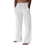 Pantalon en lin pour hommes pantalon d'été léger pantalon de yoga plage décontracté avec cordon de serrage ... Pantalon en lin pour hommes pantalon d'été léger pantalon de yoga plage décontracté avec cordon de serrage ...