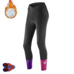 Pantalon long de cyclisme en polaire thermique pour femme, avec coussin de gel 9d