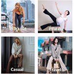 Pantalon patte d'lphant femme, pantalon yoga femme fluide evas, bootcut yoga pants, high waist, casual ...