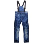Pantalon de ski en denim avec capuche anti - vent et impermable epaissi et chaud en coton pour fabricant ...