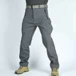 Pantalon tactique homme en peau de requin pantalon d'entra�nement en polaire avec poches multiples pour ...