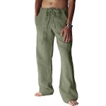 Pantalon de yoga ample en coton et lin respirant pour homme avec cordon de serrage et pantalon long luolv ... Pantalon de yoga ample en coton et lin respirant pour homme avec cordon de serrage et pantalon long luolv ...