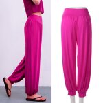 Pantalon de yoga ample taille haute, grande couleur bonbon, bouffant, mode confortable, vtements de ...