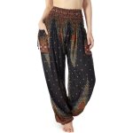 Pantalon de yoga bohème a taille smockée pour femme, pantalon de yoga hippie fluide Pantalon de yoga bohème a taille smockée pour femme, pantalon de yoga hippie fluide