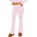 Pantalon de yoga extensible pour femme avec ceinture repliable