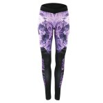 Pantalon de yoga imprim violet, a la mode, schage rapide, pour fitness, exercice, costume de course ...
