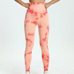 Pantalon de yoga taille haute sans couture, teinture par nouage, contrle du ventre, pantalon de sport, ...