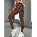 Pantalon de yoga taille haute sans couture, teinture par nouage, contrle du ventre, pantalon de sport, ...