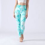 Pantalon de yoga taille haute sans couture, teinture par nouage, contrle du ventre, pantalon de sport, ...