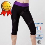 Panty sudation f. fitness effet sauna et minceur violet legging stretch court a poches latrales pour ...