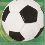 Paquet de 16 serviettes en papier football, taille unique, vert Paquet de 16 serviettes en papier football, taille unique, vert