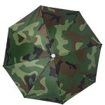 Parapluie anti - uv mont� sur la t�te, parapluie de p�che solaire, chapeau de pluie, 65 cm (camouflage) ...