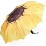 Parapluies automatiques - parapluie pliant compact et lger, coupe - vent, motif tournesol, auvent renforc, ...