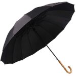 Parapluie de golf classique manche en bois coupe - vent solide ouverture automatique parapluie voyage ...