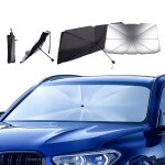 Parapluie de pare - brise pliable pour voiture argent / noir 125�65 cm