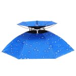 Parapluie de pêche a double couche, colle noire, imperméable, bleu Parapluie de pêche a double couche, colle noire, imperméable, bleu