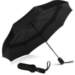 Parapluie de voyage coupe - vent, auvent a double ventilation avec rev�tement en t�flon, compact, automatique ...