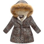 Parka d'hiver a capuche en fourrure pour fille, veste chaude et rembourrée en duvet - léopard - enfants ... Parka d'hiver a capuche en fourrure pour fille, veste chaude et rembourrée en duvet - léopard - enfants ...