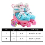 Patins a roulettes rglables en pu elastique pour enfants, chaussures de patins a roues alignes pour ...