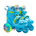 Patins a roulettes rglables en pu elastique pour enfants, chaussures de patins a roues alignes pour ...