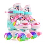 Patins a roulettes réglables, roller quad respirant et confortable avec roues allumées pour débutants ... Patins a roulettes réglables, roller quad respirant et confortable avec roues allumées pour débutants ...