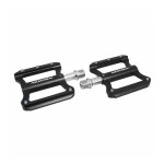 Pedale bmx - vtt descente newton noir a roulements alu cnc filetage 9 - 16 avec picots argent (paire) ...