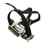 Pdales route - piste alu velgo avec cale pied + courroie p2r - argent / noir - 9 / 16