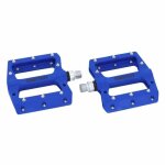 Pedale vtt descente - bmx switch bleu resine filetage 9 - 16 avec picots argent (paire)