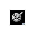 Pedalier route triple 48 - 38 - 28d l170 strong impact jis argent (plateaux en alu)
