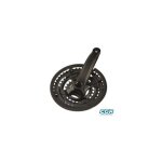 Pedalier vtt triple 42 - 34 - 24d l152 20  / 24  acier noir (manivelles plastifiees)