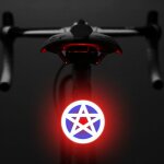 Pentacle - feu arrire de vlo multi - modes d'clairage, modles de charge usb, flash led, feux arrire ...