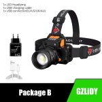 Perle de lampe t6 - led rechargeable par usb lampe frontale etanche super brillante , avec interrupteur ...