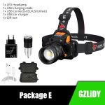 Perle de lampe t6 - led rechargeable par usb lampe frontale etanche super brillante , avec interrupteur ...