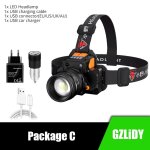 Perle de lampe t6 - led rechargeable par usb lampe frontale etanche super brillante , avec interrupteur ...