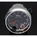 Petit compte tours 3, 5 chrom� noir avec shift light 4 6 8
