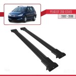 Barres de toit - fly - peugeot 206 estate - aluminium - noir - charge utile < 300 kg