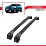 Compatible avec peugeot 5008 2017 - 2024 barres de toit ace - 2 railing porte - bagages de voiture noir ...