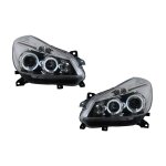 Phares angel eyes pour renault clio iii 2005 - 2009 chrom� headlights